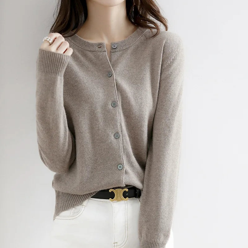 Miranda™ | Unicoloured casual cardigan jumper