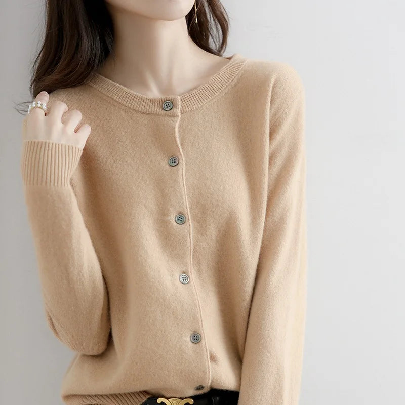 Miranda™ | Unicoloured casual cardigan jumper