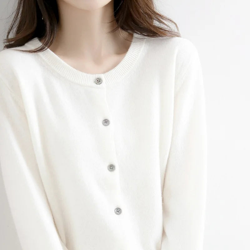 Miranda™ | Unicoloured casual cardigan jumper