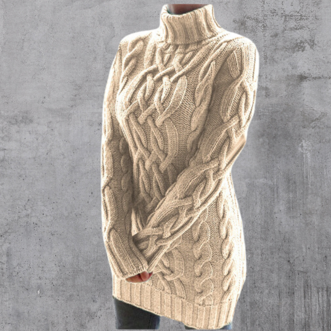 Lara™ - Elegant and warm long turtleneck jumper