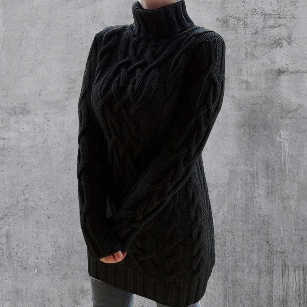 Lara™ - Elegant and warm long turtleneck jumper