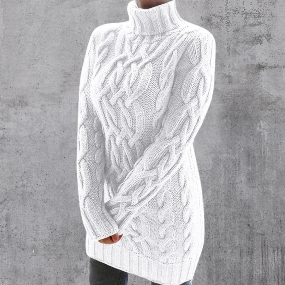 Lara™ - Elegant and warm long turtleneck jumper