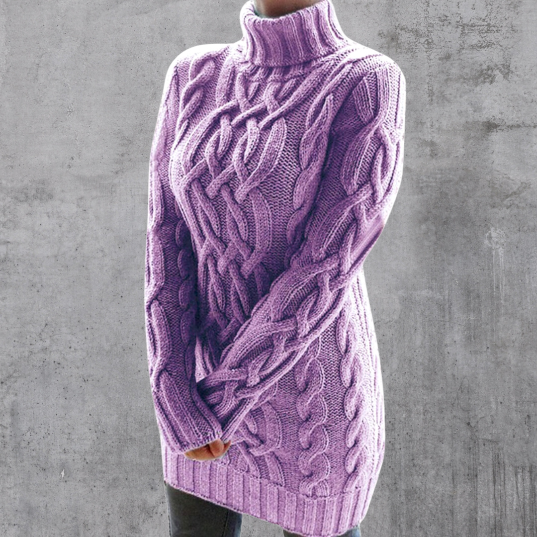 Lara™ - Elegant and warm long turtleneck jumper