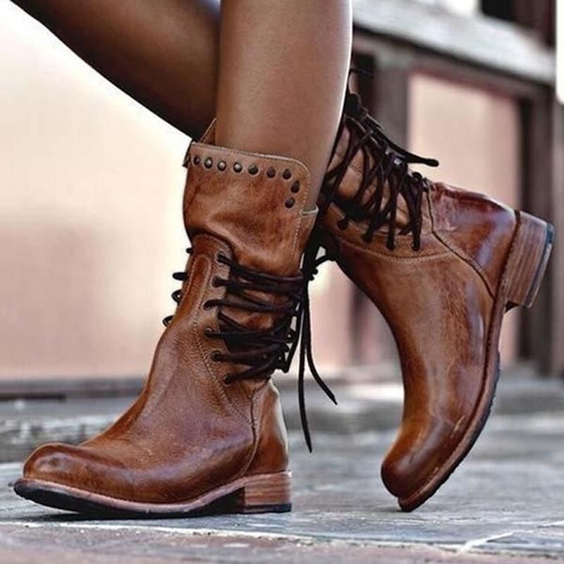 Susan™ | Leather Boots With Laces