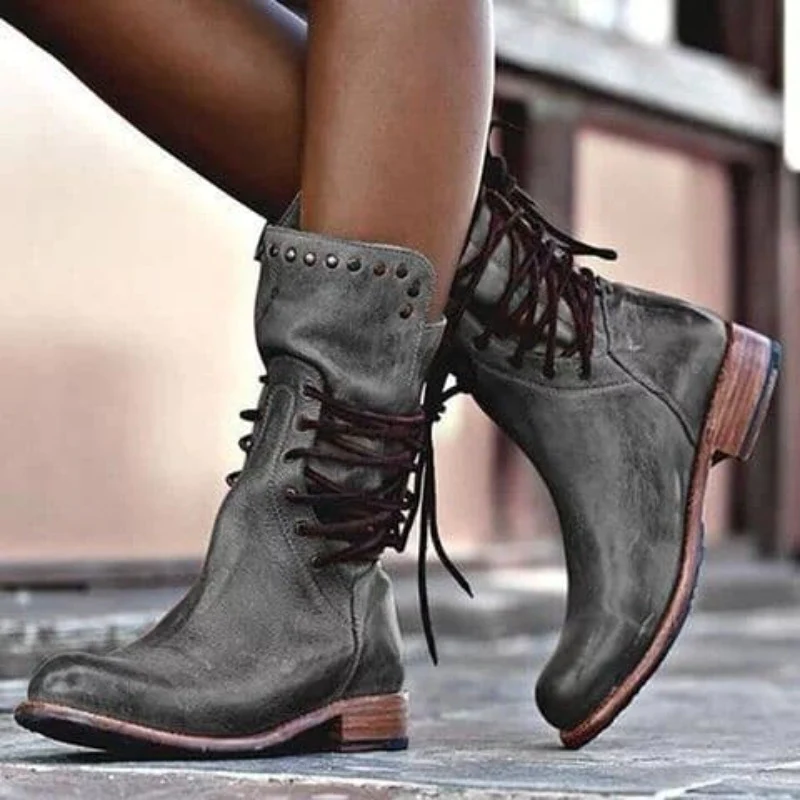 Susan™ | Leather Boots With Laces