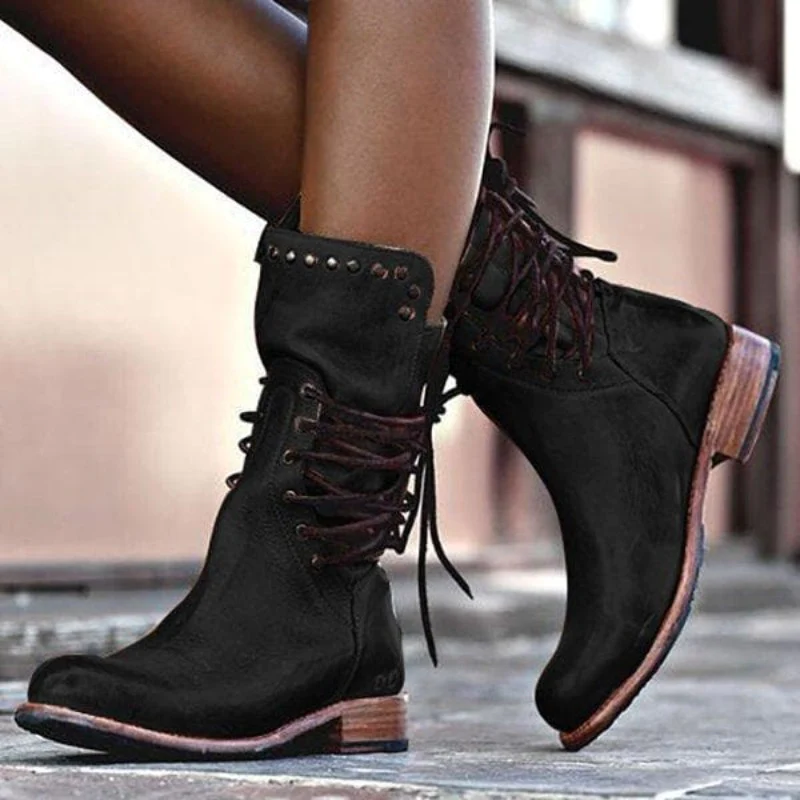 Susan™ | Leather Boots With Laces
