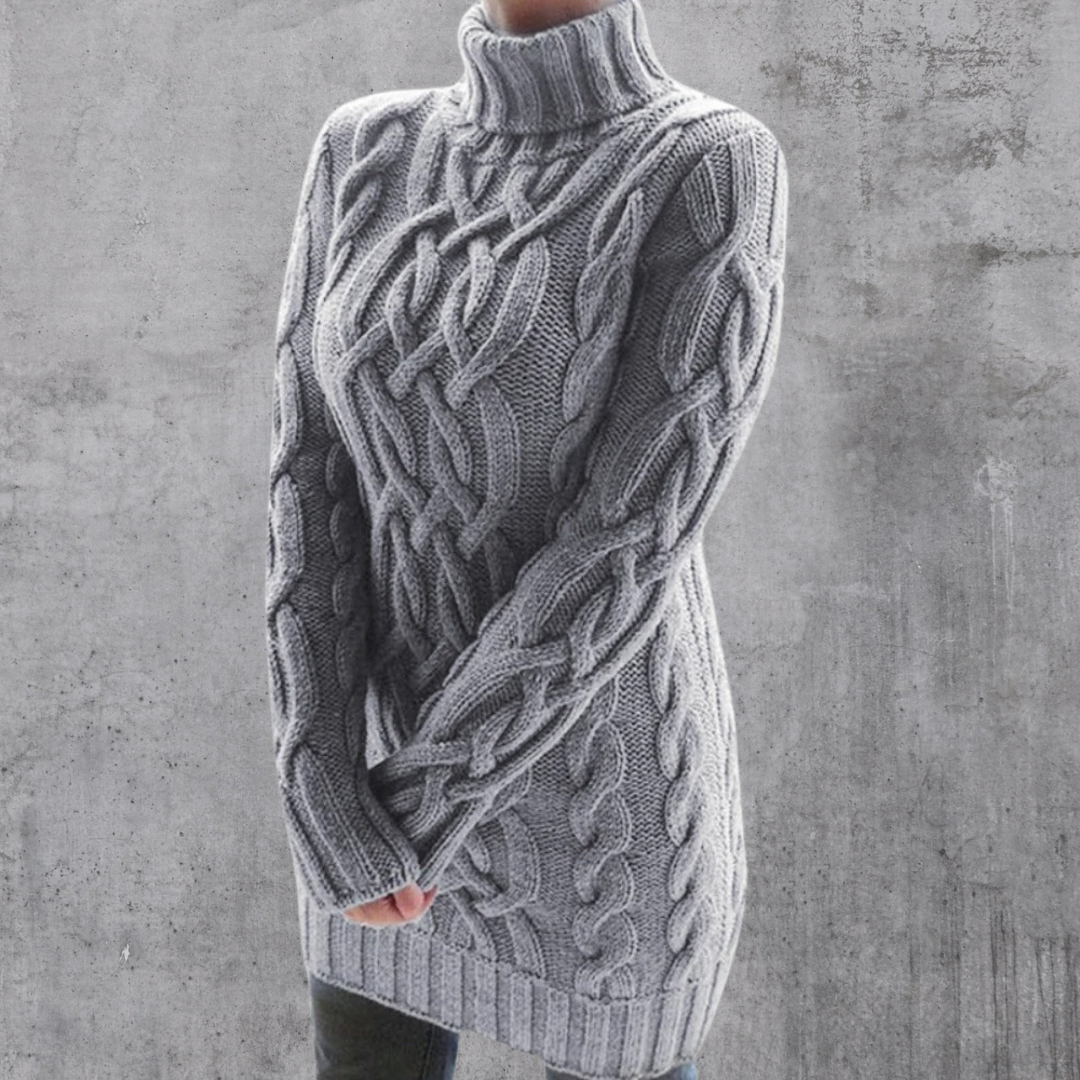 Lara™ - Elegant and warm long turtleneck jumper