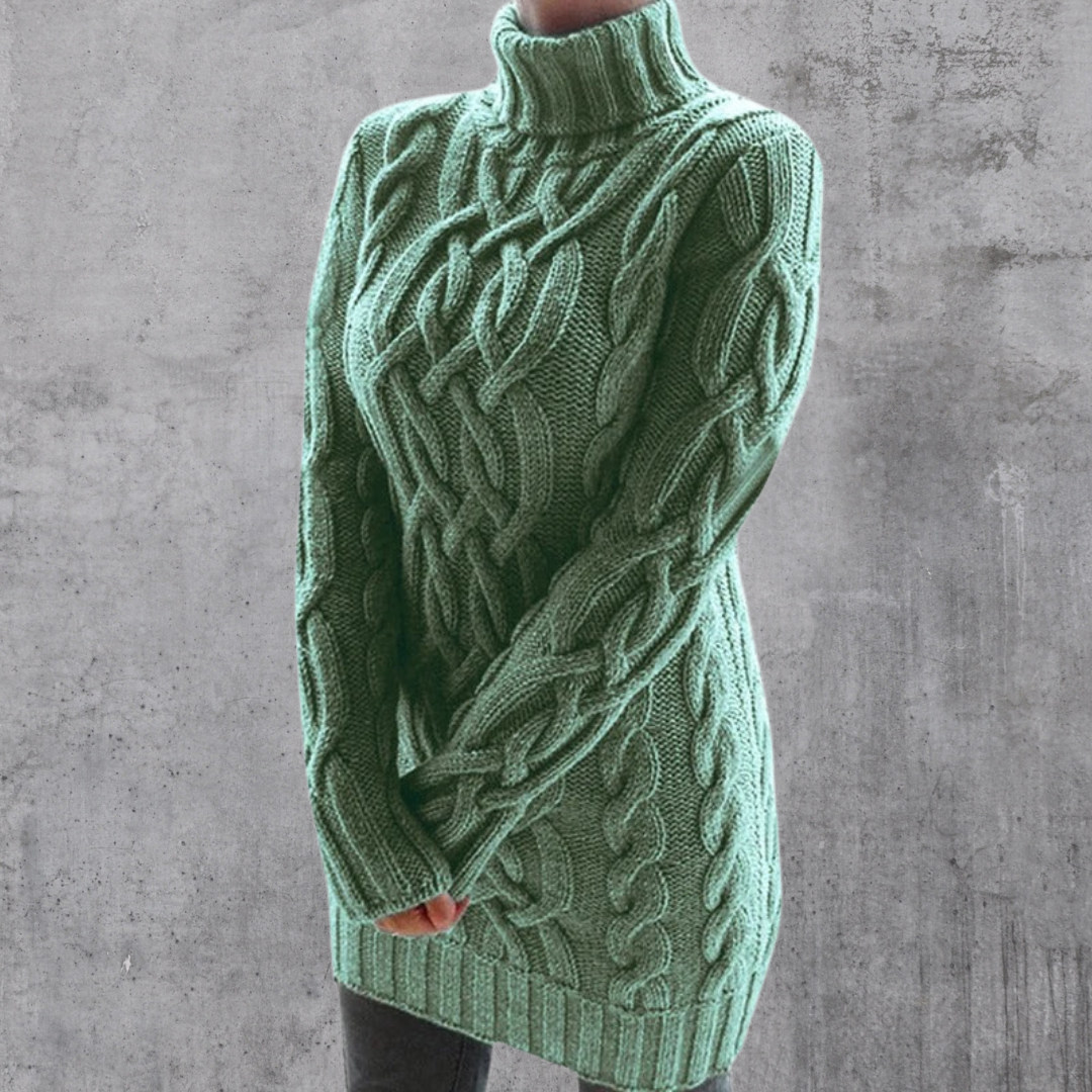 Lara™ - Elegant and warm long turtleneck jumper